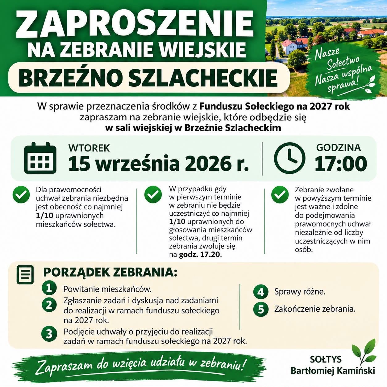 Zebranie Wiejsie 2026