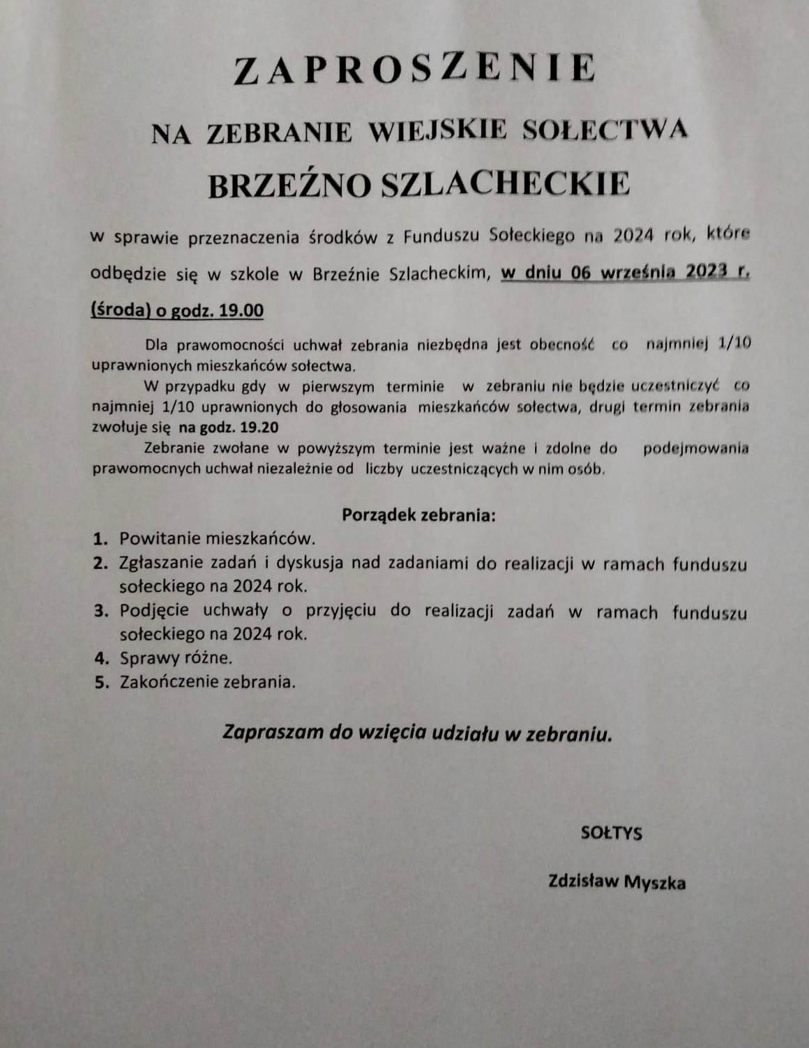 Zebranie Wiejskie 2023